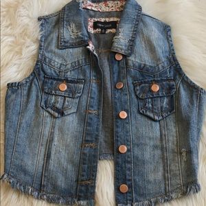 Distressed Denim Vest